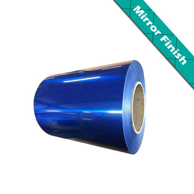Biru Dan Emas Warna Cermin Finish Aluminium Coil Lapisan Cermin Bahan Aluminium